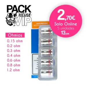 Resistencias GTX Mesh Coil - Pack 5 Unidades